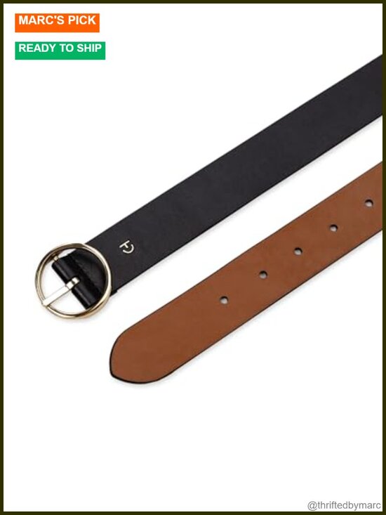 Reversible Leather Fashion Dress Belt for Jeans, Trousers, Dresses
